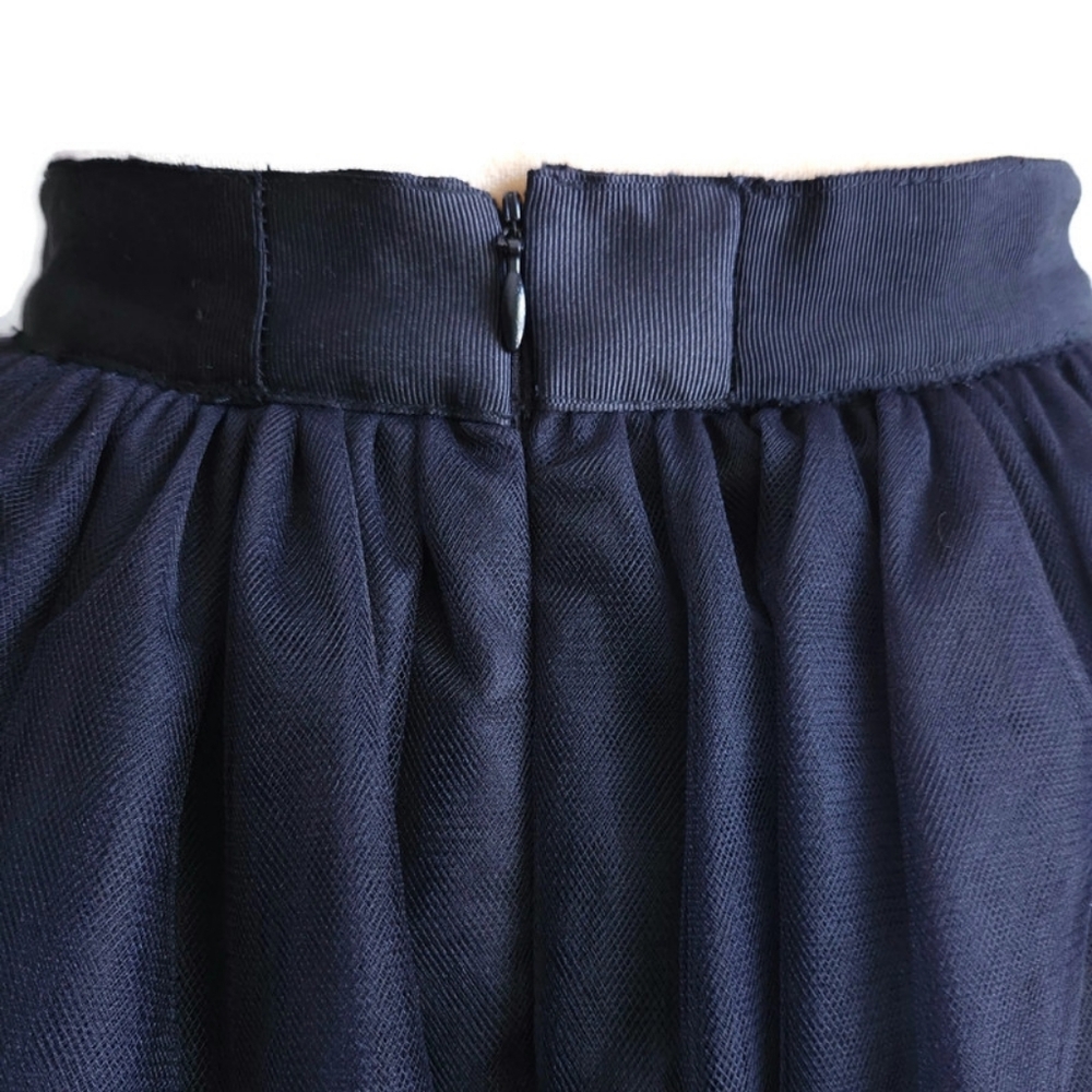 Elizabeth and James Everleigh Black Layered Tulle A-Line Tutu Style Midi Skirt - Picture 5 of 13